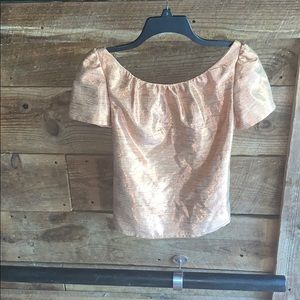 Leona top w/ orange/gold open back w/bow sz M